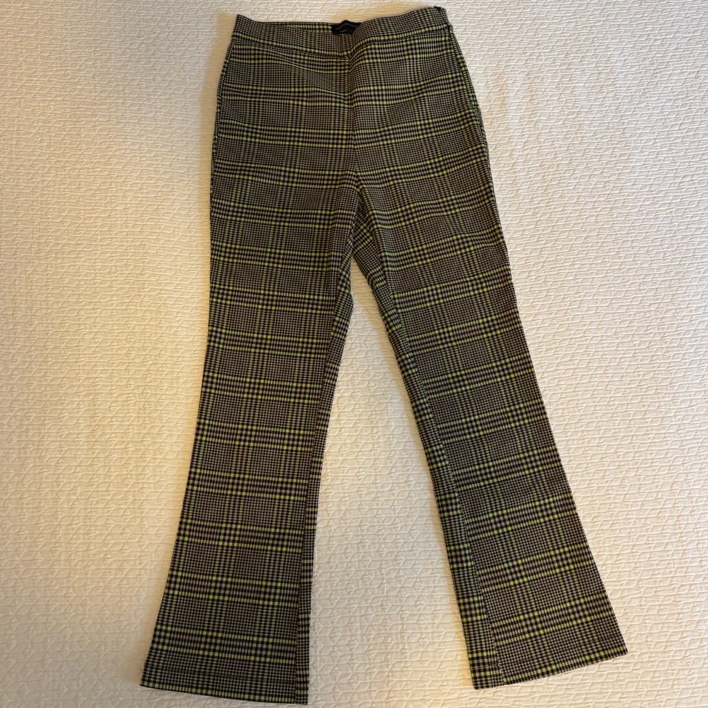 Urban Outfitters Plaid Ankle Pants - Black and Yellow